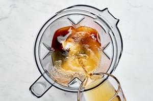 sweetened condensed milk, whiskey, chocolate syrup, vanilla, instant coffee and coconut cream in a blender