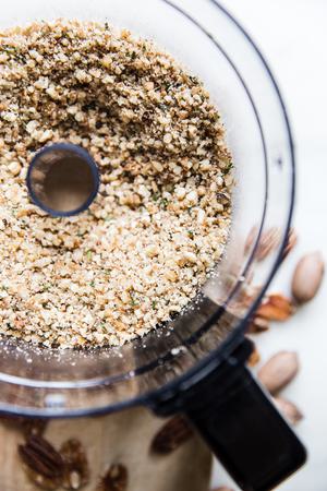 pecans that have been pulsed in a food processor