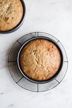 banana cake in a 9 inch baking pan