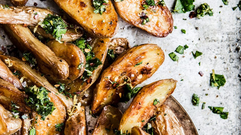 Crispy Roasted Potatoes with Gremolata