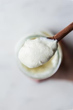homemade aioli on a spoon