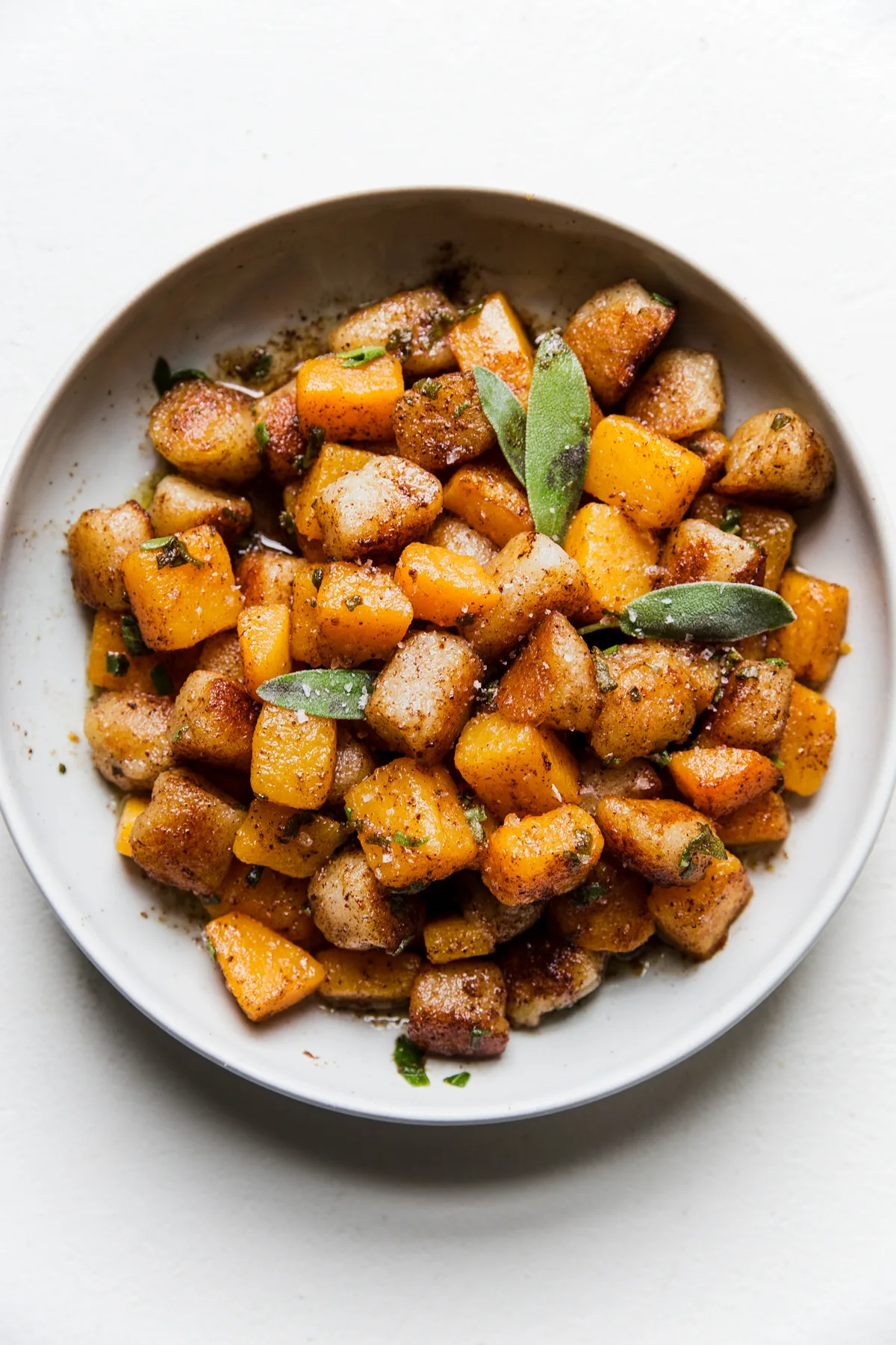 brown butter sage cauliflower gnocchi with butternut squash