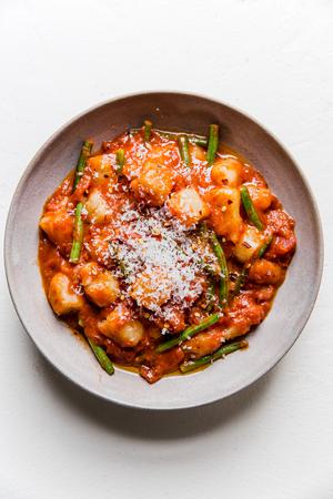 vegetarian vodka sauce and green bean cauliflower gnocchi