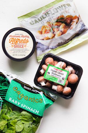 ingredients for mushroom alfredo cauliflower gnocchi