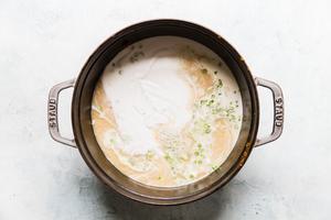 broth and coconut milk for curry soup