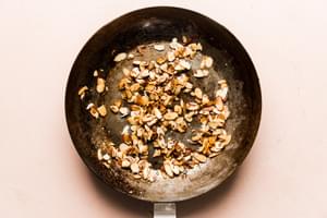 toasted almonds in a skillet