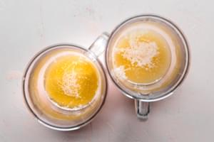 dark rum in two mugs with batter