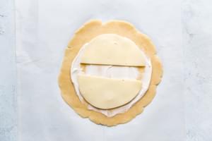 keto hot pocket with mayonnaise dijon spread and provolone cheese