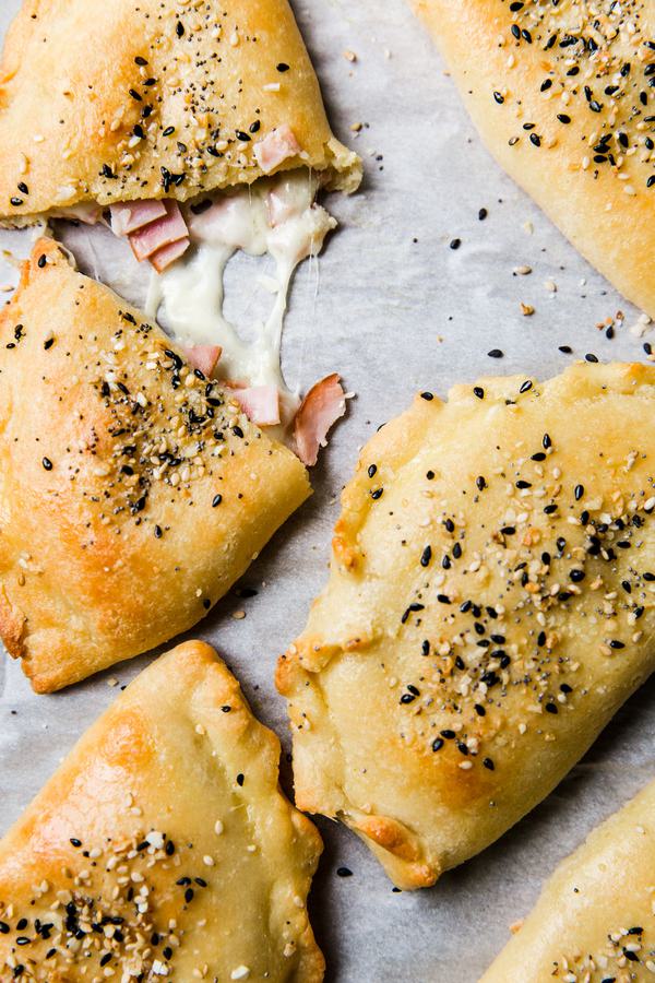 Keto Homemade Ham And Cheese Hot Pocket on parchment