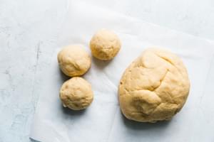 keto pizza pocket dough portioned out into balls