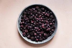mixed berry base in a baking dish