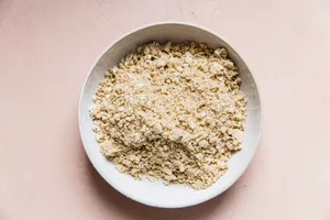 butter, brown sugar, flour, oats and salt in a bowl for berry crisp topping