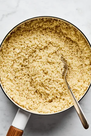 A beautifully cooked pot of perfect couscous, light and fluffy.