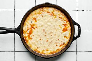 chorizo, green chilis and cheese baked in a skillet