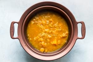 slow cooker butternut squash soup cooked in a slow cooker