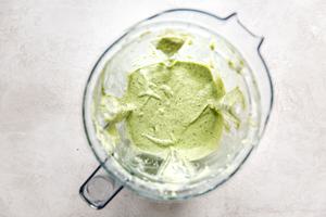 vitamix blender with blended cashew cilantro dressing