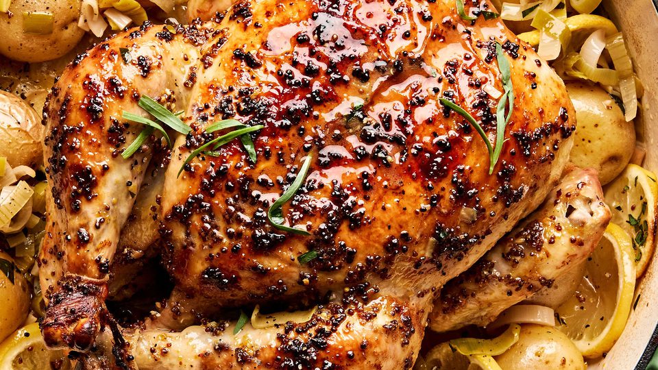 Whole Roast Chicken With Potatoes and Leeks-image