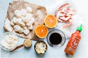 ingredients for bacon wrapped sea scallops