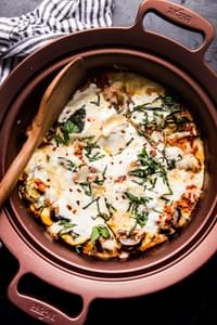 vegetarian lasagna made in a crock pot