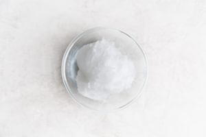 coconut oil in a small glass bowl