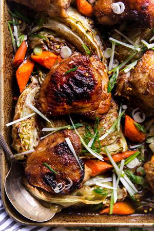 Five Spice Sheet Pan Dinner With Cabbage And Carrots