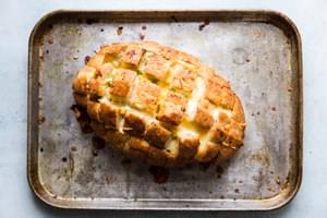 baked pull apart on a sheet pan