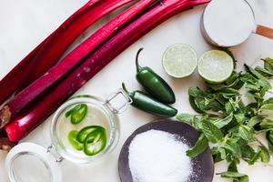 rhubarb, Jalapeño tequila mint salt lime
