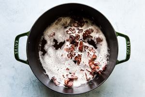 bacon cooked in a dutch oven