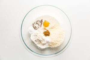 Zucchini Fritter ingredients in a bowl