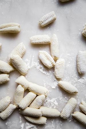 raw cauliflower gnocchi on the counter