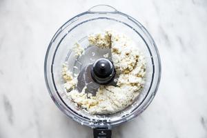 steamed cauliflower, flour and salt in a food processor for cauliflower gnocchi