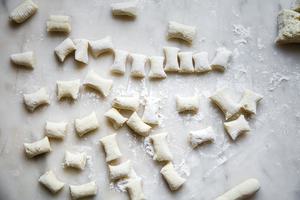 raw cauliflower gnocchi on the counter