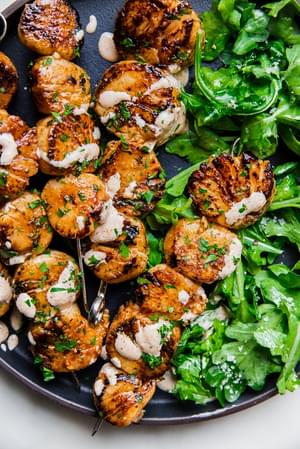 honey and smoked paprika Grilled Scallops with Lemon Aioli 5