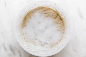 salt on top of sourdough after autolyse phase