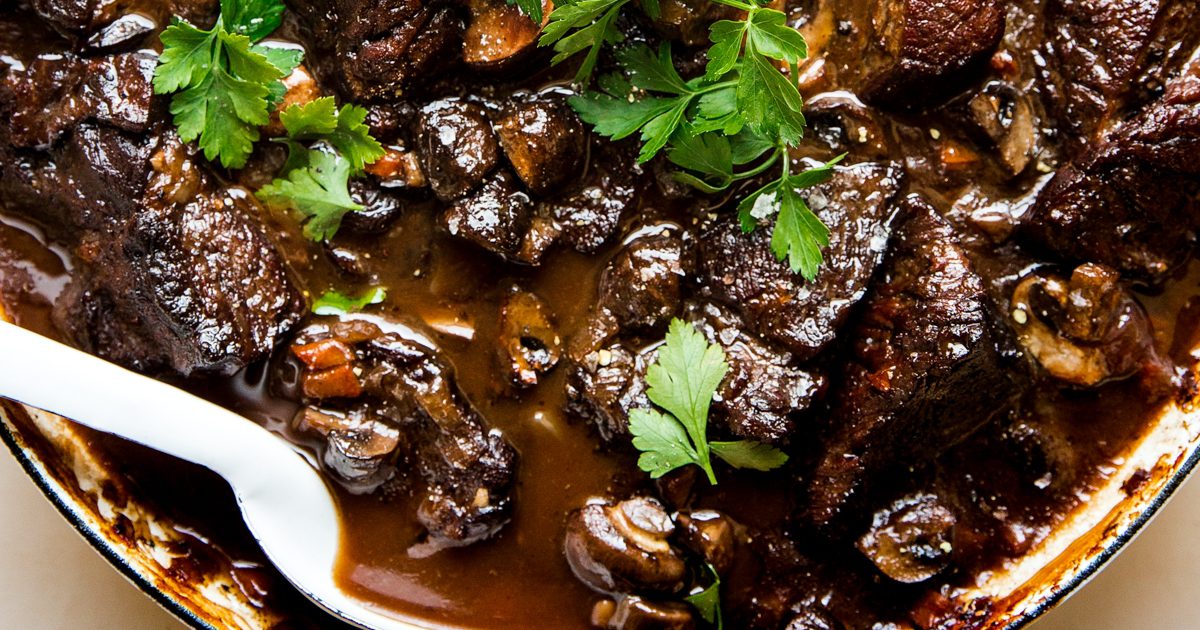 Wine Braised Beef with Mushrooms | The Modern Proper