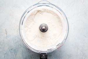 milk with flour and butter in a food processor