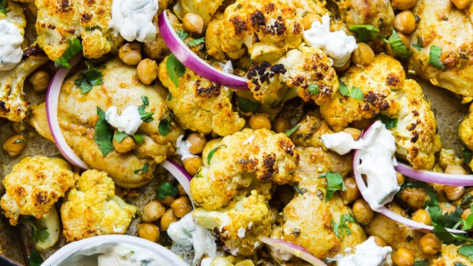 Tandoori Chicken and Cauliflower Sheet Pan Dinner