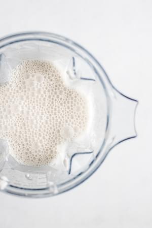 coconut milk in a blender