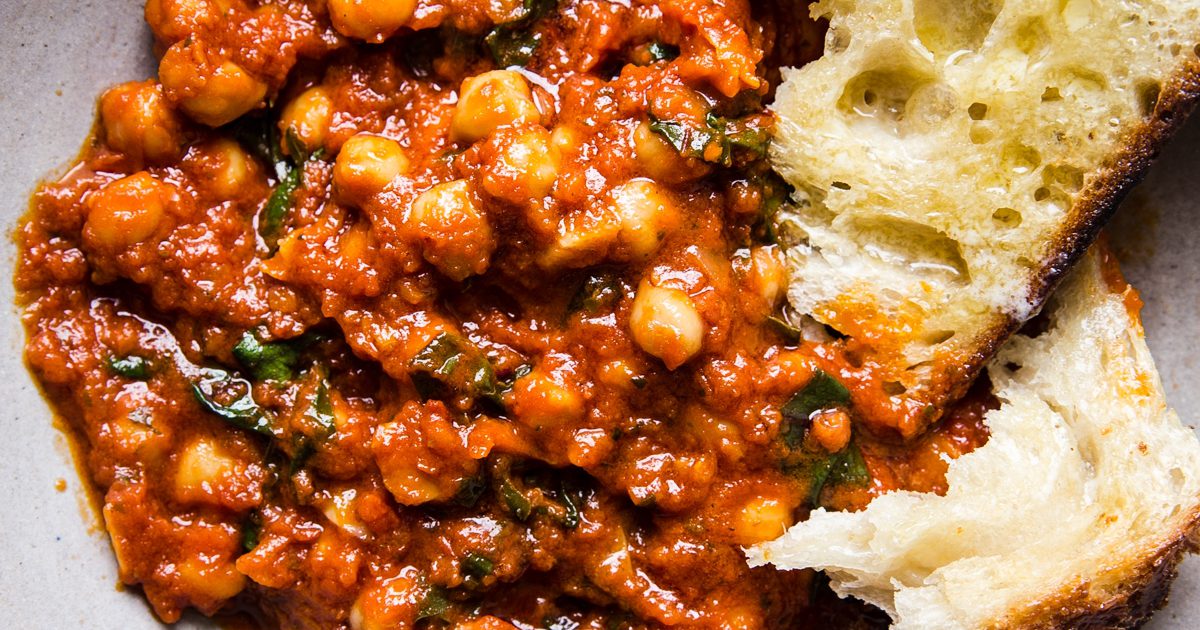 Braised Chickpeas with Chard