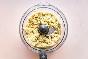 chickpeas, onion, garlic and parsley blended in a food processor