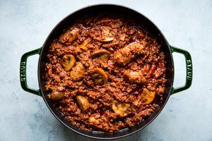 homemade spaghetti sauce in a pot