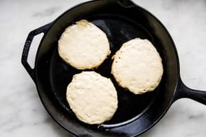 buttermilk batter in a cast iron pan