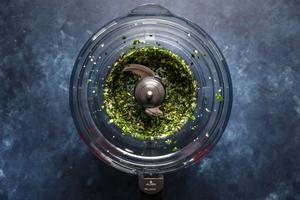chimichurri sauce in a food processor
