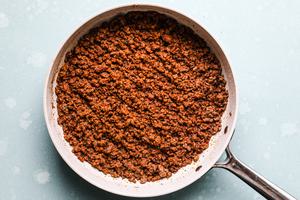 ground beef taco meat in a skillet