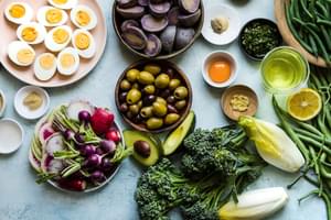 ingredients for green goddess aioli and grand aioli