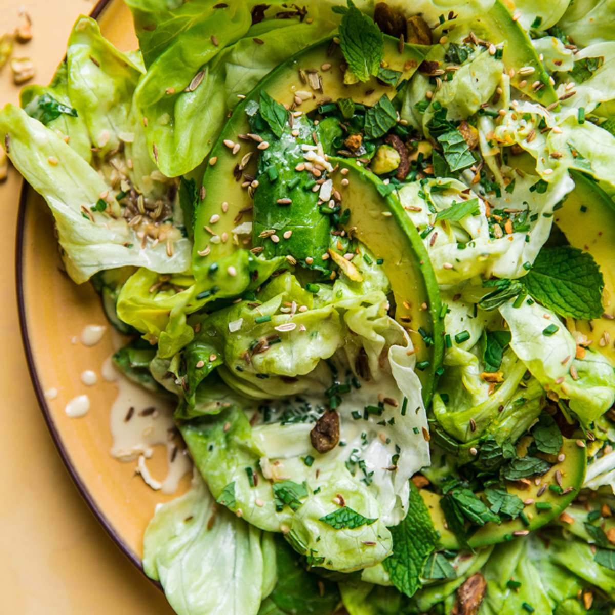Herby, Seedy Butter Lettuce Salad with Tahini Dressing Herby, Seedy Butter Lettuce Salad with Tahini Dressing