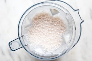 soaked almonds, water, vanilla, cinnamon, and dates blended in a blender