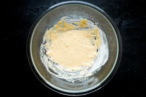 eggs, flour, salt and pepper in a mixing bowl