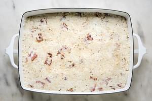 potato rösti mixture in a baking dish