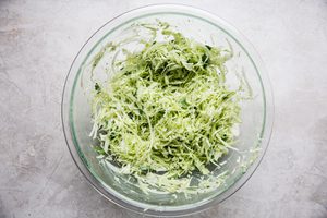 homemade cabbage slaw in a bowl to use on top of easy shrimp tacos